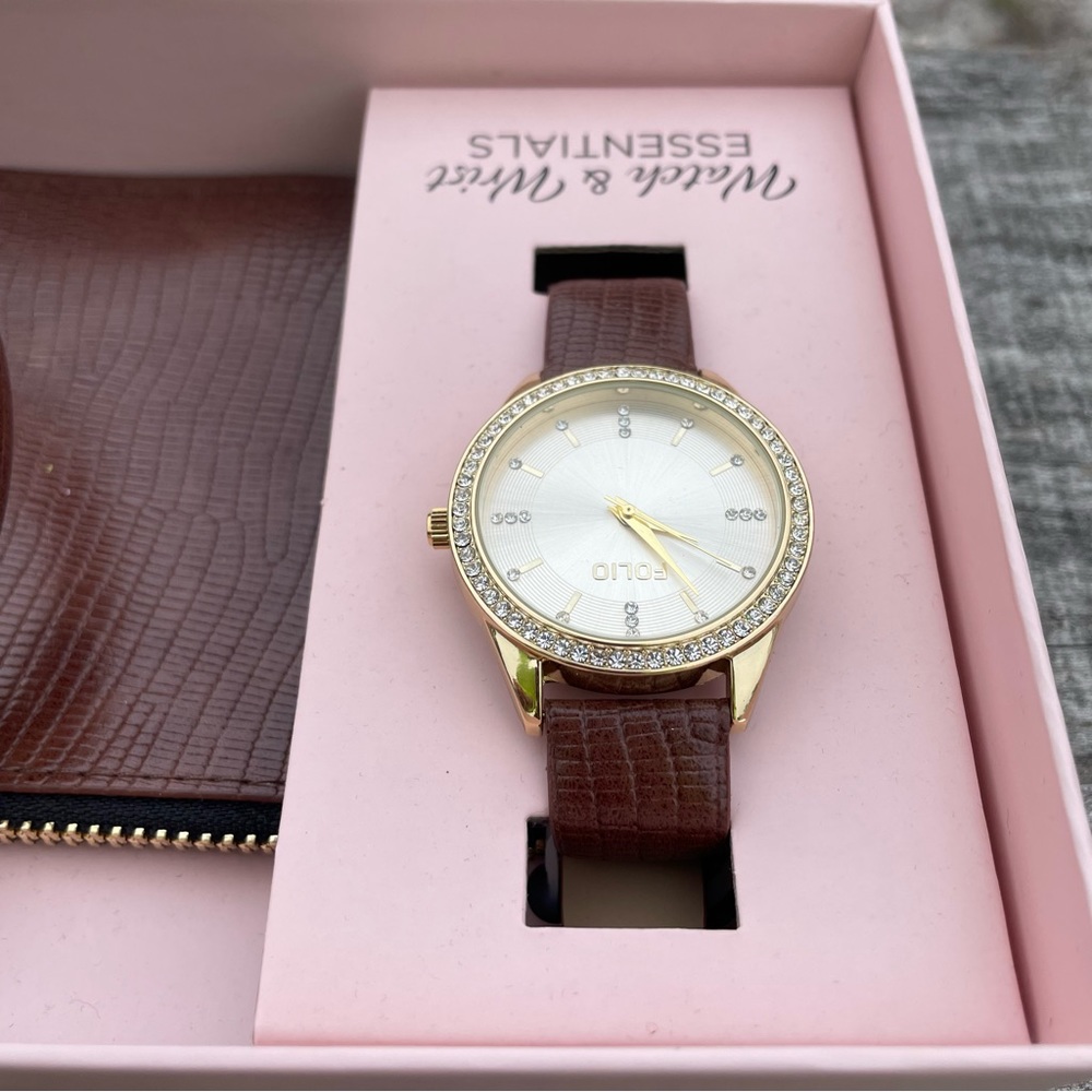 NWT Brown and gold watch and wrist essentials bracelet wristlet - Picture 7 of 7